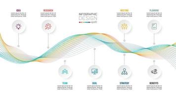 Business-Konzept-Infografik-Vorlage mit Welle. vektor