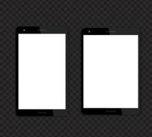 Tablet-Modelle mit leeren Bildschirmen, unterschiedlichem Seitenverhältnis 16 10 und 4 3 vektor