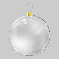 realistische Weihnachtskugel aus Glas. transparente Weihnachtskugeldekoration. vektor