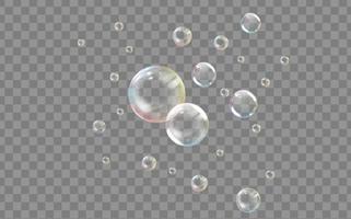 realistische transparente farbige Seifen- oder Wasserblase vektor