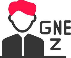 gen z männlich kreativ Symbol Design vektor