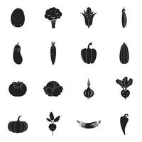 grönsaker ikoner set vektor