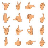 hand ikoner set vektor