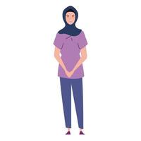 kvinna som bär hijabtillbehör vektor