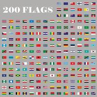 200 flaggor uppsättning av världen vektor