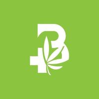 Buchstabe b Cannabis-Logo vektor