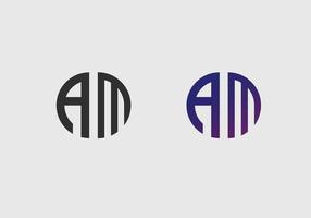 am första brev logotyp vektor mall kreativ modern monogram cirkel logotyp