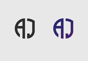aj första bokstaven logotyp vektor mall kreativ modern monogram cirkel logotyp