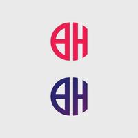 bh brief logo vektor vorlage kreative moderne form bunte monogramm kreis logo firmenlogo gitter logo