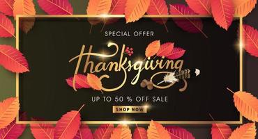 Thanksgiving Day Sale Banner Hintergrund vektor