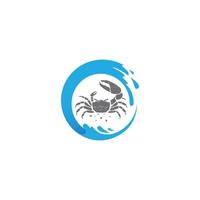 crab wave logotyp vektor