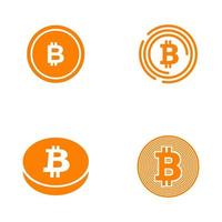 enkel bitcoin set logotypdesign vektor