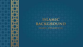 islamisch Ramadan kareem eid Mubarak Arabisch Luxus Zier Hintergrund mit islamisch Muster und dekorativ Ornament Rahmen vektor