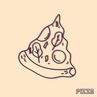 Pizza. Vektor Illustration mit Risograph drucken bewirken