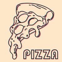 Pizza. Vektor Illustration mit Risograph drucken bewirken