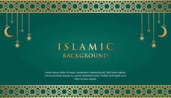 lyx islamic ramadan eid bakgrund med en dekorativ ram och en plats för text vektor