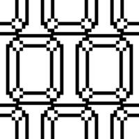 mönster med de diamantformad ädelsten tecken är tillverkad i de form av pixlar. retro video spel med svart konturer i pixel konst. små kvadrater är dragen i de form av en mönster. sömlös illustration vektor