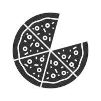 Pizza-Glyphe-Symbol vektor