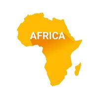 afrika kontinent med madagaskar ö silhuett med inskrift afrika. vektor isolerat på vit.