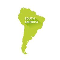 Süd Amerika Kontinent Silhouette mit Inschrift Süd Amerika. Vektor isoliert auf Weiß Hintergrund.