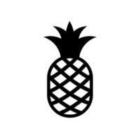 Ananas schwarz Symbol. Vektor isoliert auf Weiß.