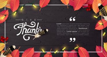 Thanksgiving day banner bakgrund vektor