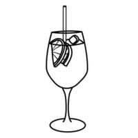 Limonade Linie Kunst Sommer- trinken Vektor Illustration