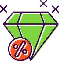 Diamant gefüllt Symbol vektor