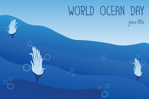 spara värld oceaner dag under vattnet baner vektor