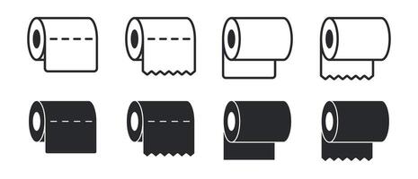 toalett papper, vävnad rulla, toalettartiklar ikon, badrum symbol vektor