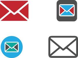 Email Symbol Satz. e Mail einstellen Symbol Vektor zum Computer und mobile.bundle von Blau und schwarz eben Symbole.