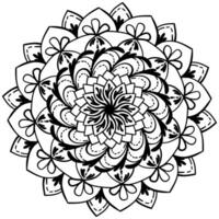 aufwendig Zen Mandala mit Blütenblätter und Muster, Gekritzel Färbung Seite zum Design vektor