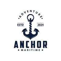 Marine Schiff Vektor Anker Logo einfach minimalistisch Design Anker Illustration einfach Marine Symbol Vorlage