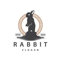 Hase Logo Design süß Hase einfach Tier Silhouette Illustration Vorlage vektor