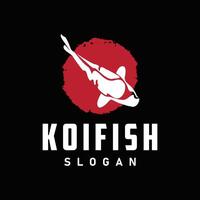 Koi-Fisch-Logo-Design, Zierfisch-Vektor, Aquarium-Ornament-Illustration Markenprodukt vektor