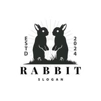 Hase Logo Design süß Hase einfach Tier Silhouette Illustration Vorlage vektor