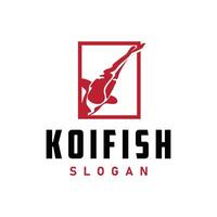 koi fisk logotyp design, dekorativ fisk vektor, akvarium prydnad illustration varumärke produkt vektor