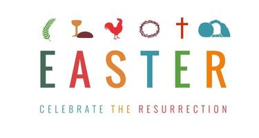 Ostern Karte Symbole, Einladung Design. Kirche Banner. Postkarte Konzept. vektor