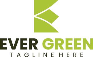 Alphabet Brief e Logo Design Vorlage im Grün Farbe vektor