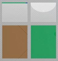 vektor genomskinliga plastfiler. cellofanmappar för att skydda dokument
