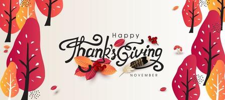 Thanksgiving day banner bakgrund vektor