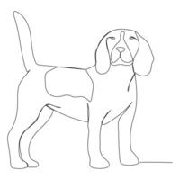 kontinuierlich einer Linie Hund Zeichnung aus Linie Vektor Illustration Design