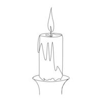 kontinuierlich Linie Zeichnung Kerze Vektor Illustration Design Färbung Seite zum Kinder Weiß Halloween Kerzen Vektor Illustration,