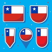 eben Karikatur Vektor Illustration von Chile National Flagge mit viele Formen Innerhalb