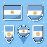 eben Karikatur Vektor Illustration von Argentinien National Flagge mit viele Formen Innerhalb