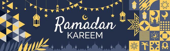 ramadan kareem. moslem Semester. modern islamic lämplig för ramadan. affisch, media baner. en vektor illustrationer.