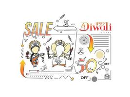 glad diwali försäljning banner affisch, vektor illustration.