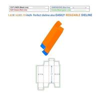 rte Reverse Tuck End Faltschachtel Lebensmittelkarton Kosmetikbox 1,63x1,63x5,19 Zoll Dieline-Vorlage und 3D-Vektordatei vektor