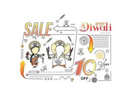 glad diwali försäljning banner affisch, vektor illustration.