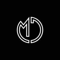 mc Monogramm Logo Kreis Band Stil Umriss Designvorlage vektor